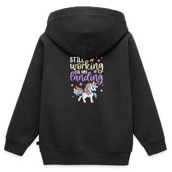 Blessure Bras Fracture Accident Cadeau blessé - Sweat Premium à capuche zippé enfant bio - noir - Dos - AI Model Kid Male (0cm)