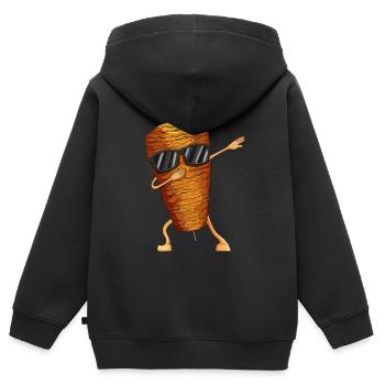 Dönerliebhaber Döner Spieß Fleischspieß Dabbing - Kinder Premium Organic Zip Hoodie - Schwarz - Hinten - AI Model Kid Male (0cm)