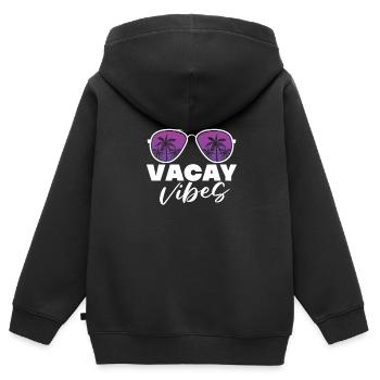 Plage - Sweat Premium à capuche zippé enfant bio - noir - Dos - AI Model Kid Male (0cm)