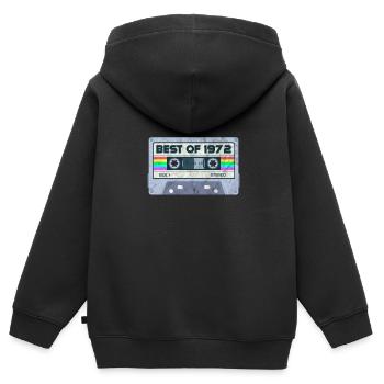 1972 - Kinder Premium Organic Zip Hoodie - Schwarz - Hinten - AI Model Kid Male (0cm)