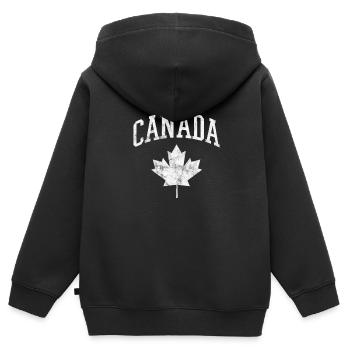 Canada Maple Leaf Flag Canada Vancouver Cadeau - Sweat Premium à capuche zippé enfant bio - noir - Dos - AI Model Kid Male (0cm)