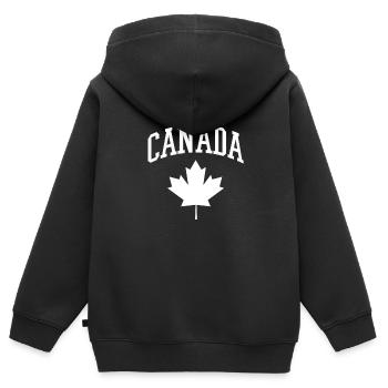 Kanada - Kinder Premium Organic Zip Hoodie - Schwarz - Hinten - AI Model Kid Male (0cm)