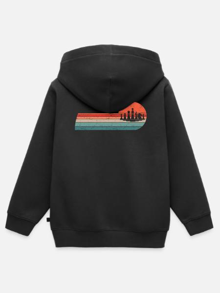 Chess Chess Pieces Chess Player Chess - Kids Premium Organic Zip-up Hoodie - black