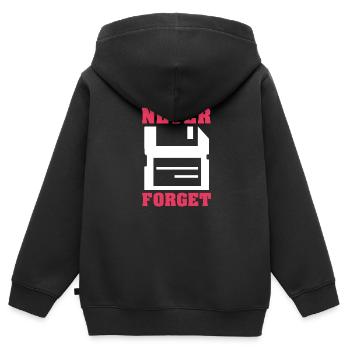 Ordinateur - Sweat Premium à capuche zippé enfant bio - noir - Dos - AI Model Kid Male (0cm)