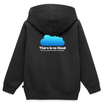 Ordinateur - Sweat Premium à capuche zippé enfant bio - noir - Dos - AI Model Kid Male (0cm)