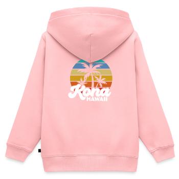 Hawaï - Sweat Premium à capuche zippé enfant bio - rose - Dos - AI Model Kid Female (0cm)