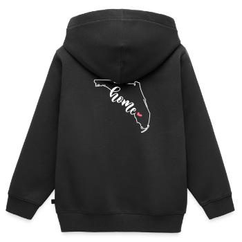Floride - Sweat Premium à capuche zippé enfant bio - noir - Dos - AI Model Kid Male (0cm)