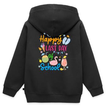 Happy Last Day of School Summer Break - Kids Premium Organic Zip-up Hoodie - black - Back - AI Model Kid Male (0cm)