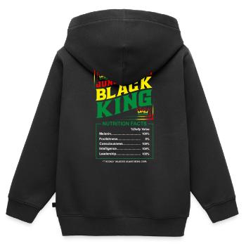 Juneteenth Black King Valeur nutritive - Sweat Premium à capuche zippé enfant bio - noir - Dos - AI Model Kid Male (0cm)