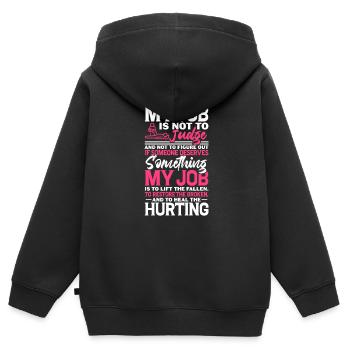 Physiotherapeut - Kinder Premium Organic Zip Hoodie - Schwarz - Hinten - AI Model Kid Male (0cm)