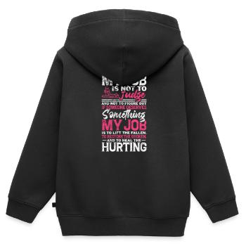 Physiothérapeute Physiothérapie Physio Cadeau - Sweat Premium à capuche zippé enfant bio - noir - Dos - AI Model Kid Male (0cm)