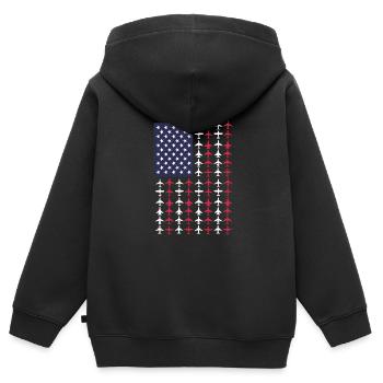Pilot Flugzeug Fliegen Flieger Geschenk - Kinder Premium Organic Zip Hoodie - Schwarz - Hinten - AI Model Kid Male (0cm)