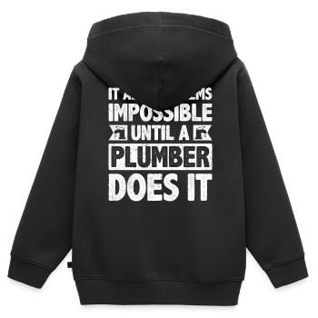 It Always Seems Impossible - Kinder Premium Organic Zip Hoodie - Schwarz - Hinten - AI Model Kid Male (0cm)