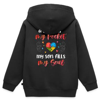 Autismus - Kinder Premium Organic Zip Hoodie - Schwarz - Hinten - AI Model Kid Male (0cm)