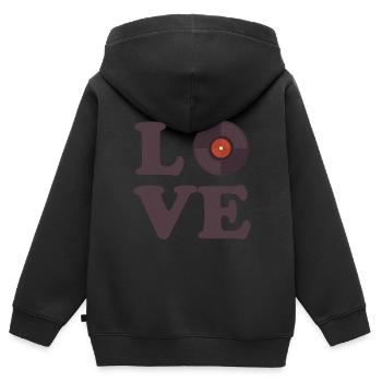 Disc Jockey DJ Rave Synthétiseur Cadeau CD Mixer - Sweat Premium à capuche zippé enfant bio - noir - Dos - AI Model Kid Male (0cm)