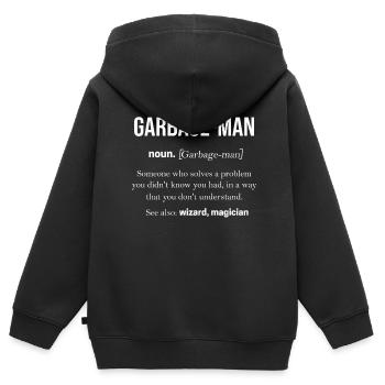 Garbage Truck Garbage Man Disposal Recycling Garbage - Kids Premium Organic Zip-up Hoodie - black - Back - AI Model Kid Male (0cm)