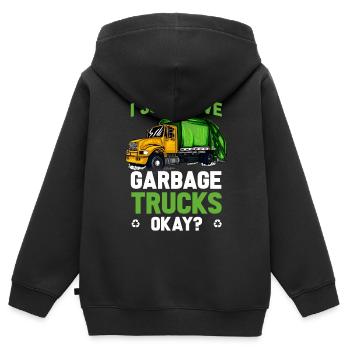 Müllmann Geschenk Müll Müllabfuhr Abfall Beruf - Kinder Premium Organic Zip Hoodie - Schwarz - Hinten - AI Model Kid Male (0cm)
