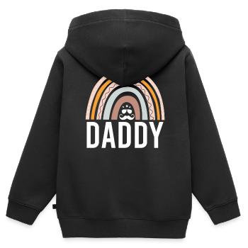 Vati-regenbogen-entwurf Für Den Vatertags-vati - Kinder Premium Organic Zip Hoodie - Schwarz - Hinten - AI Model Kid Male (0cm)