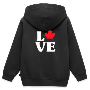 Kanada - Kinder Premium Organic Zip Hoodie - Schwarz - Hinten - AI Model Kid Male (0cm)