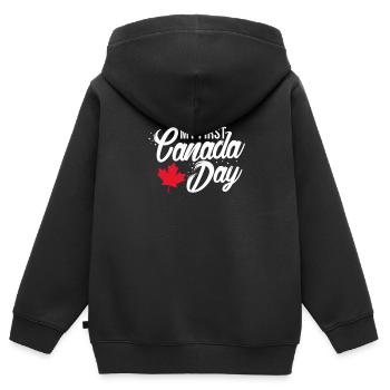 Canada - Sweat Premium à capuche zippé enfant bio - noir - Dos - AI Model Kid Male (0cm)