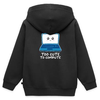 Ordinateur - Sweat Premium à capuche zippé enfant bio - noir - Dos - AI Model Kid Male (0cm)