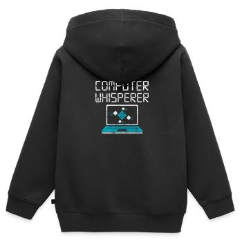 Computer Nerd PC Programmer Computer Science Gift - Kids Premium Organic Zip-up Hoodie - black - Back - AI Model Kid Male (0cm)