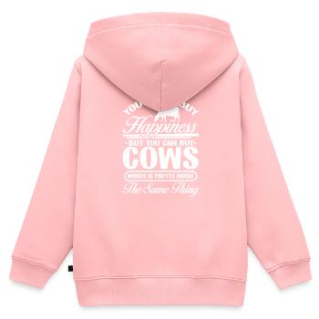 Cow - Kids Premium Organic Zip-up Hoodie - rose - Back - AI Model Kid Female (0cm)