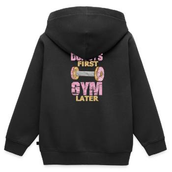 Donut Fitness - Sweat Premium à capuche zippé enfant bio - noir - Dos - AI Model Kid Male (0cm)