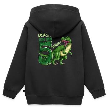 Kinder Dino ich bin 5 Geburtstagsoutfit Kids - Kinder Premium Organic Zip Hoodie - Schwarz - Hinten - AI Model Kid Male (0cm)