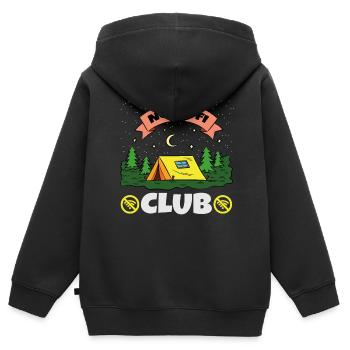 Kein Wifi Club Campingausflug im Freien - Kinder Premium Organic Zip Hoodie - Schwarz - Hinten - AI Model Kid Male (0cm)