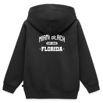 Miami - Sweat Premium à capuche zippé enfant bio - noir - Dos - AI Model Kid Male (0cm)