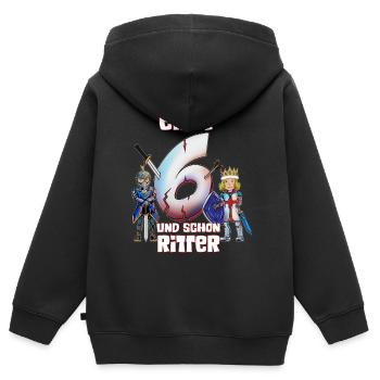 Ritter Mittelalter Burg Schloss Kinder 6 Jährige - Kinder Premium Organic Zip Hoodie - Schwarz - Hinten - AI Model Kid Male (0cm)