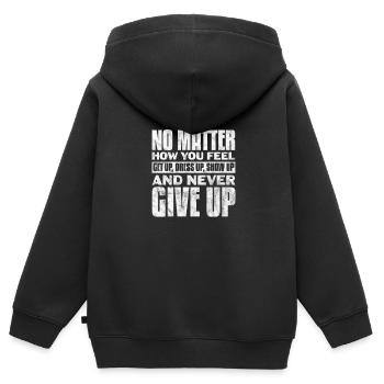 Motivation Motivieren Karriere Spruch Geschenk - Kinder Premium Organic Zip Hoodie - Schwarz - Hinten - AI Model Kid Male (0cm)