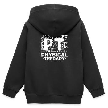 Physiotherapeut - Kinder Premium Organic Zip Hoodie - Schwarz - Hinten - AI Model Kid Male (0cm)