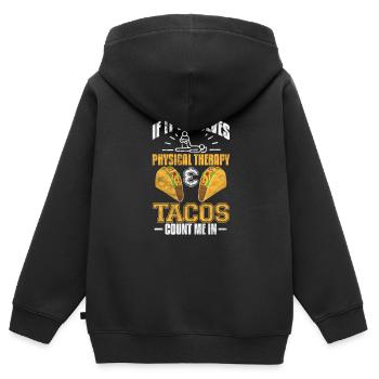 Physiothérapeute Physiothérapie Physio Cadeau - Sweat Premium à capuche zippé enfant bio - noir - Dos - AI Model Kid Male (0cm)