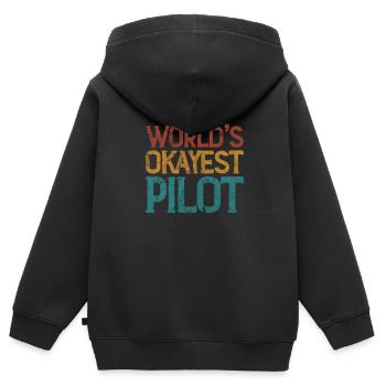 Pilot - Kinder Premium Organic Zip Hoodie - Schwarz - Hinten - AI Model Kid Male (0cm)