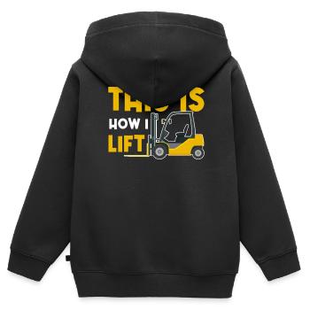 This Is How I Lift - Lift Truck Driver - Kinder Premium Organic Zip Hoodie - Schwarz - Hinten - AI Model Kid Male (0cm)
