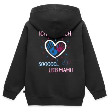 Ich hab dich lieb Mama- für Mädchen Muttertag - Kinder Premium Organic Zip Hoodie - Schwarz - Hinten - AI Model Kid Male (0cm)