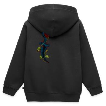 Poignard sanglant vintage à la rose - Sweat Premium à capuche zippé enfant bio - noir - Dos - AI Model Kid Male (0cm)