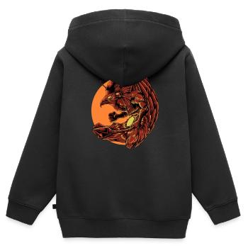 Le dieu égyptien Horus - Sweat Premium à capuche zippé enfant bio - noir - Dos - AI Model Kid Male (0cm)