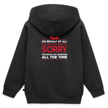Kanada - Kinder Premium Organic Zip Hoodie - Schwarz - Hinten - AI Model Kid Male (0cm)