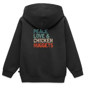 Chicken Nuggets - Kinder Premium Organic Zip Hoodie - Schwarz - Hinten - AI Model Kid Male (0cm)