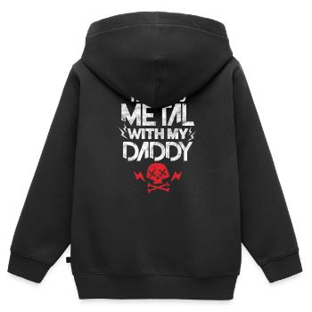 Vater Heavy Metal - Kinder Premium Organic Zip Hoodie - Schwarz - Hinten - AI Model Kid Male (0cm)