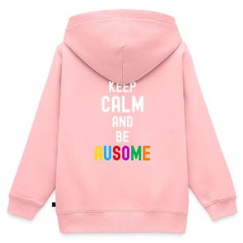 Autism - Kids Premium Organic Zip-up Hoodie - rose - Back - AI Model Kid Female (0cm)
