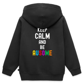 Autismus - Kinder Premium Organic Zip Hoodie - Schwarz - Hinten - AI Model Kid Male (0cm)