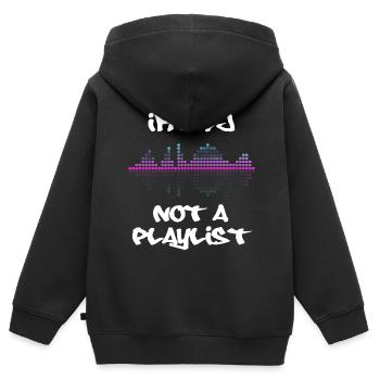 DJ - Kinder Premium Organic Zip Hoodie - Schwarz - Hinten - AI Model Kid Male (0cm)