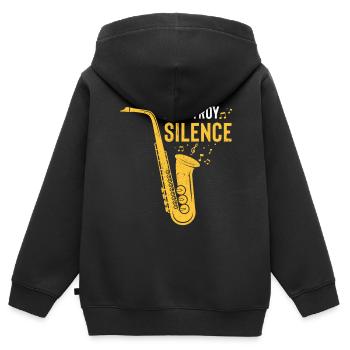 Jazz - Sweat Premium à capuche zippé enfant bio - noir - Dos - AI Model Kid Male (0cm)