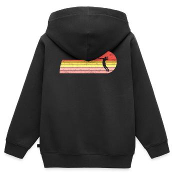 Federball Spieler Badmintonspielerin Damen - Kinder Premium Organic Zip Hoodie - Schwarz - Hinten - AI Model Kid Male (0cm)