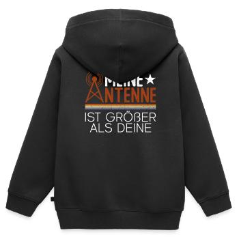Meine Antenne Ist Größer Als Deine - Amateurfunk - Kinder Premium Organic Zip Hoodie - Schwarz - Hinten - AI Model Kid Male (0cm)