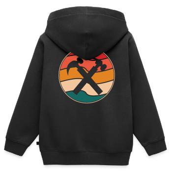 Mauerer Retro - Kinder Premium Organic Zip Hoodie - Schwarz - Hinten - AI Model Kid Male (0cm)